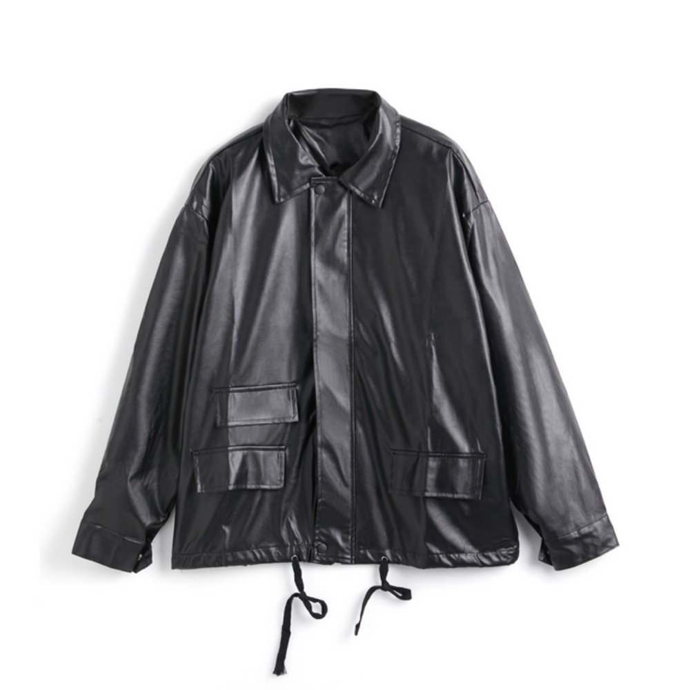 Black “over-sized” faux leather jacket from the online store Emmiol.